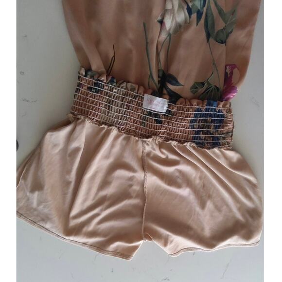 Peach Love Boho floral lightweight pants size medium flare flowy chic fairycore - Picture 3 of 6